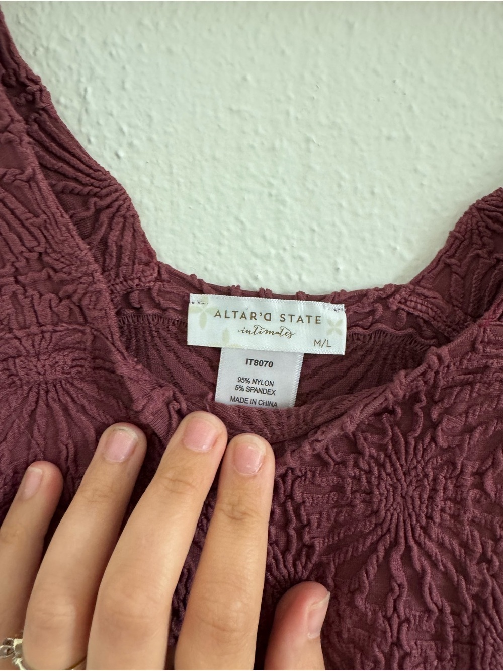 Altar'd State Maroon Ruched Square-Neck Tank - Picture 2 of 3